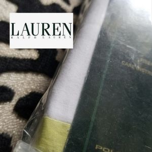 New Ralph Lauren white voile EURO pillow sham green border trim